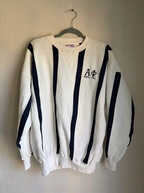 Vintage Alpha Phi Striped Sweatshirt